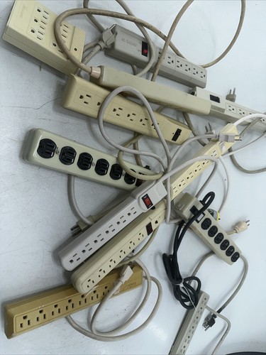 Lot of 12 Outlet Power Strips / Surge Protectors of Various Brands | USED