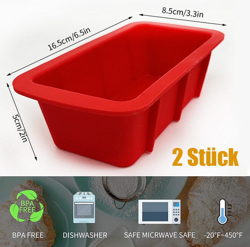 2x Silikon Brotbackformen Kastenform Kuchenform Brotform Kuchen Königskuchen