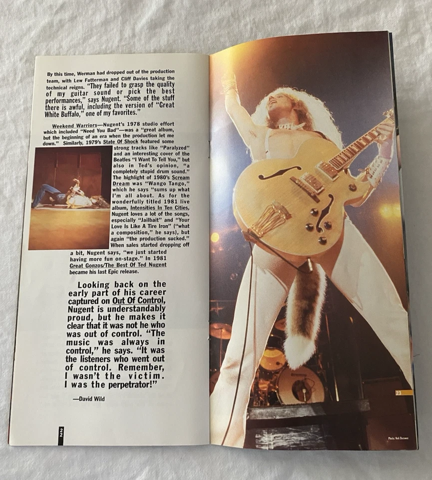 Ted Nugent Out Of Control Vintage 1993 Boxed Set E2K47039 Epic Legacy Foto 4 de 4