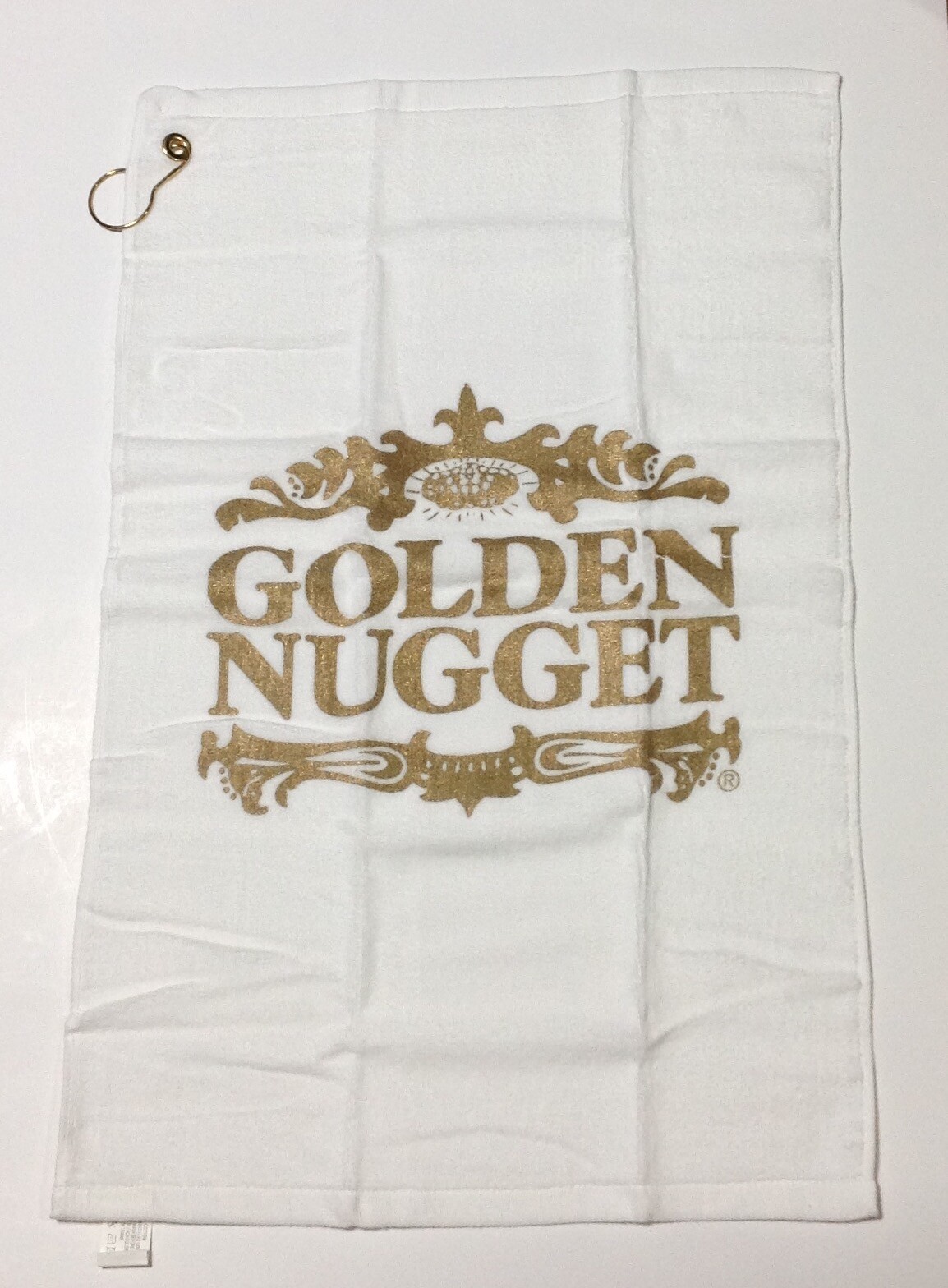 Golden Nugget Casino 3 Golf Balls and Golf Towel Set Sparkly Gold