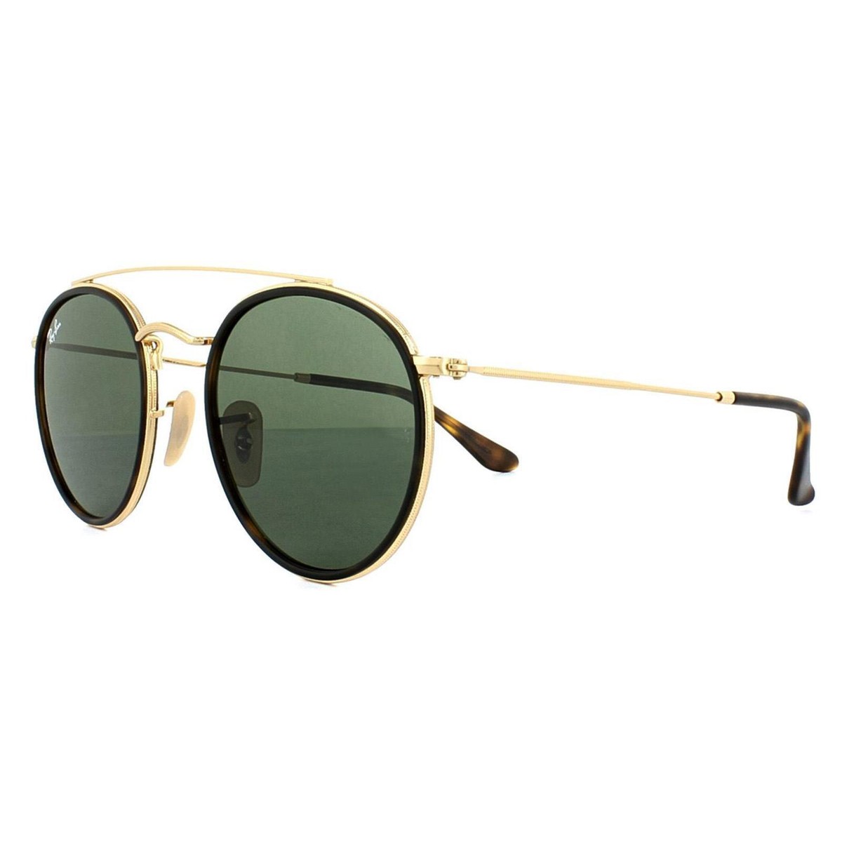Ray Ban Round Double Bridge Sunglasses - Rb3647n Gold/Green Classic Buy Ray-Ban Round Double Bridge RB3647N 001 (gold/green  main image 2