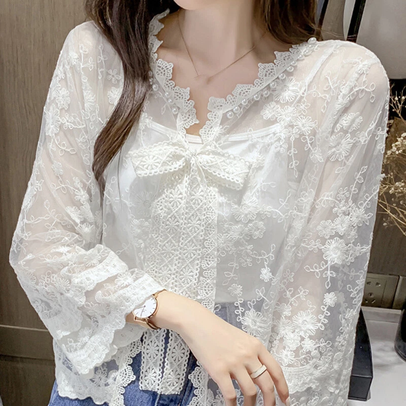 Sheer top lace cardigan