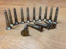 #14 VINTAGE Brass Wood Screws , New Old Stock, 1 1/2 inches (38mm) , 14 guage 
