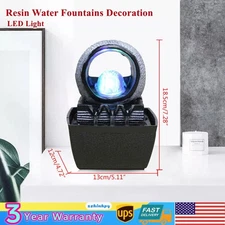 Waterfall Fountain Decor with LED Light Ball Indoor Feng Shui Water Fountains🔥