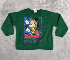 Vintage Baby Toddler Mickey's Stuff Jungle Mickey Mouse Green Sweatshirt 3T