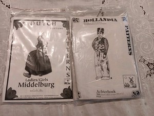 Set of two 1990s Field Fabrics Sewing Pattern Dutch Costume Girls 12, Mens SML