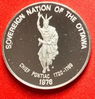 1976 Sovereign Nation of the "OTTAWA TRIBE" 1oz .999 Fine Silver Round
