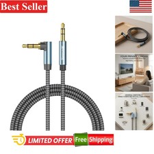 Versatile 6ft Right Angle Aux Cable - Tangle-Free Compatibility for All Devices