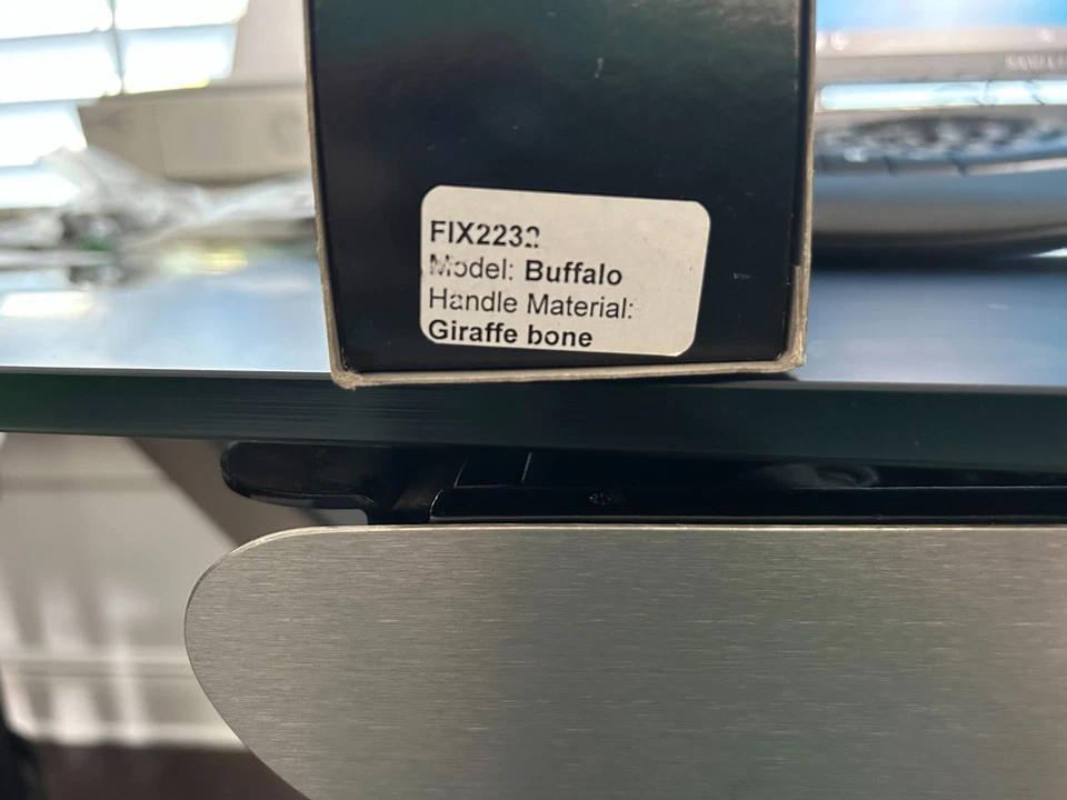 5” BLADE ARNO BERNARD KNIFE, FIX 2232, GIRAFFE BONE HANDLE, NEVER USED - Image 2 of 4