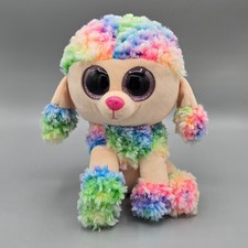 Ty Beanie Boos Rainbow the Poodle Multi Color Dog Plush 9 inch 2017 36224