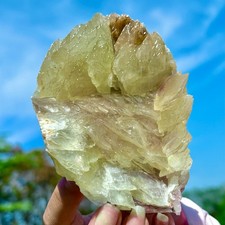 427G Natural Yellow Thousand-layer Petal Calcite Crystal Specimen Rough/China