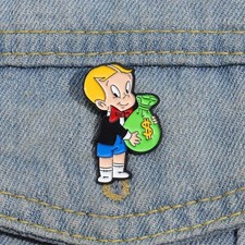 Purse Boy Enamel Pins Custom Cute Cartoon Character Brooches Lapel Badges TV Jew