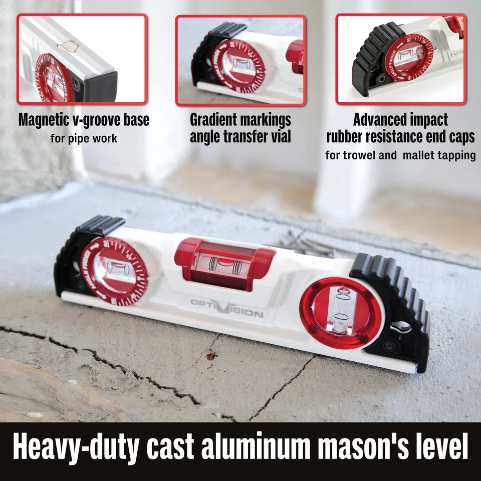 Kapro 935 10 Inch Magnetic Torpedo Level with Optivision Red Technology - Image 2 of 4