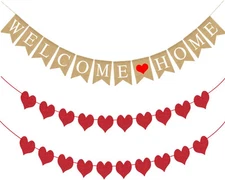 Burlap Welcome Home Banner Back Rustic 