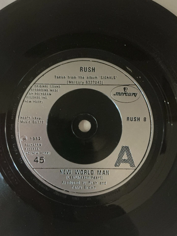 RUSH NEW WORLD MAN 7” VINYL ROCK 1982 PLAY TESTED - Image 4 of 4