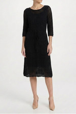 Prada - Black Crochet Silk Midi Dress