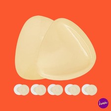 HJJMN Women's Sticky Bra Pads Inserts, Triangle Boost Cups, Nude, One Size