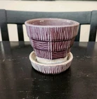 Vtg Art Pottery Vase Basket Weave Pattern Marked Mccoy 4 Inches Tall