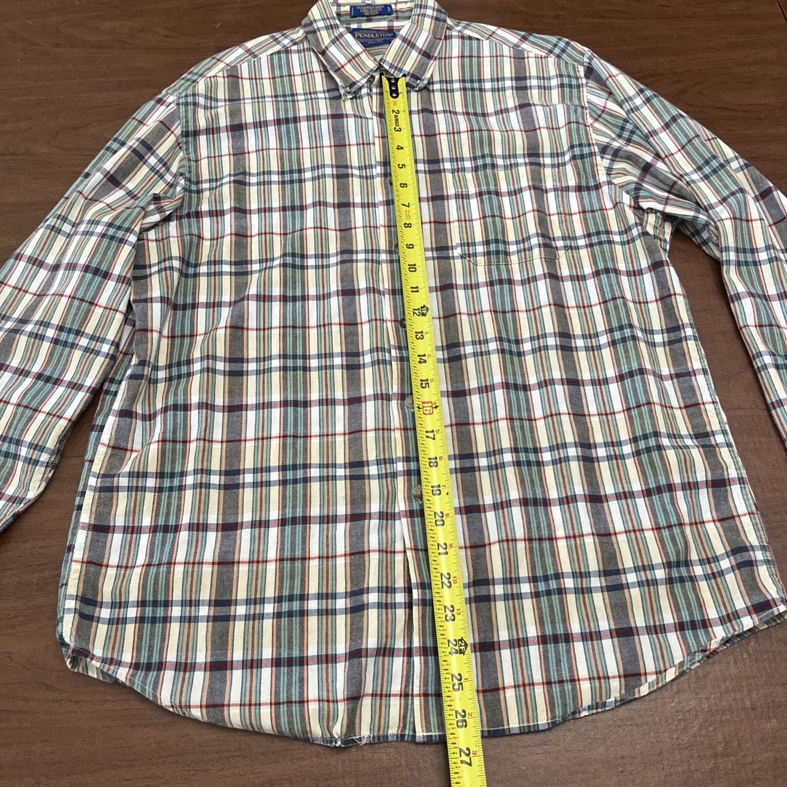 Pendleton Button Shirt Men's Large Multicolor Oce… - image 2