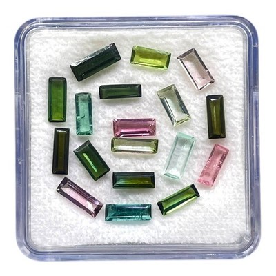 Selene Gems 18tlg Natürliche Turmalin Baguette Lose Edelsteine 5.8-7.3mm