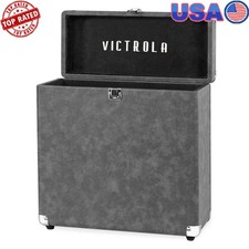 Vinyl Record Storage Case Holds 30 Records Durable Hardware Easy Carry Handle US