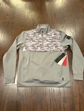 NEW Ghost Golf Dawn Patrol 1/4 Zip Pullover In Grey with Grey Camo, Size S, NWT