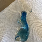 Hand Blown 7 in. Blue Rabbit Figurine By Artistic Glass in Morano