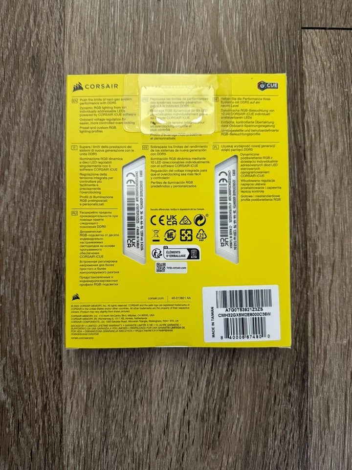 Corsair Vengeance RGB DDR5 32GB (2x16GB) RAM 6000MHz CL36-44-44-96 WHITE NEW - Image 3 of 3