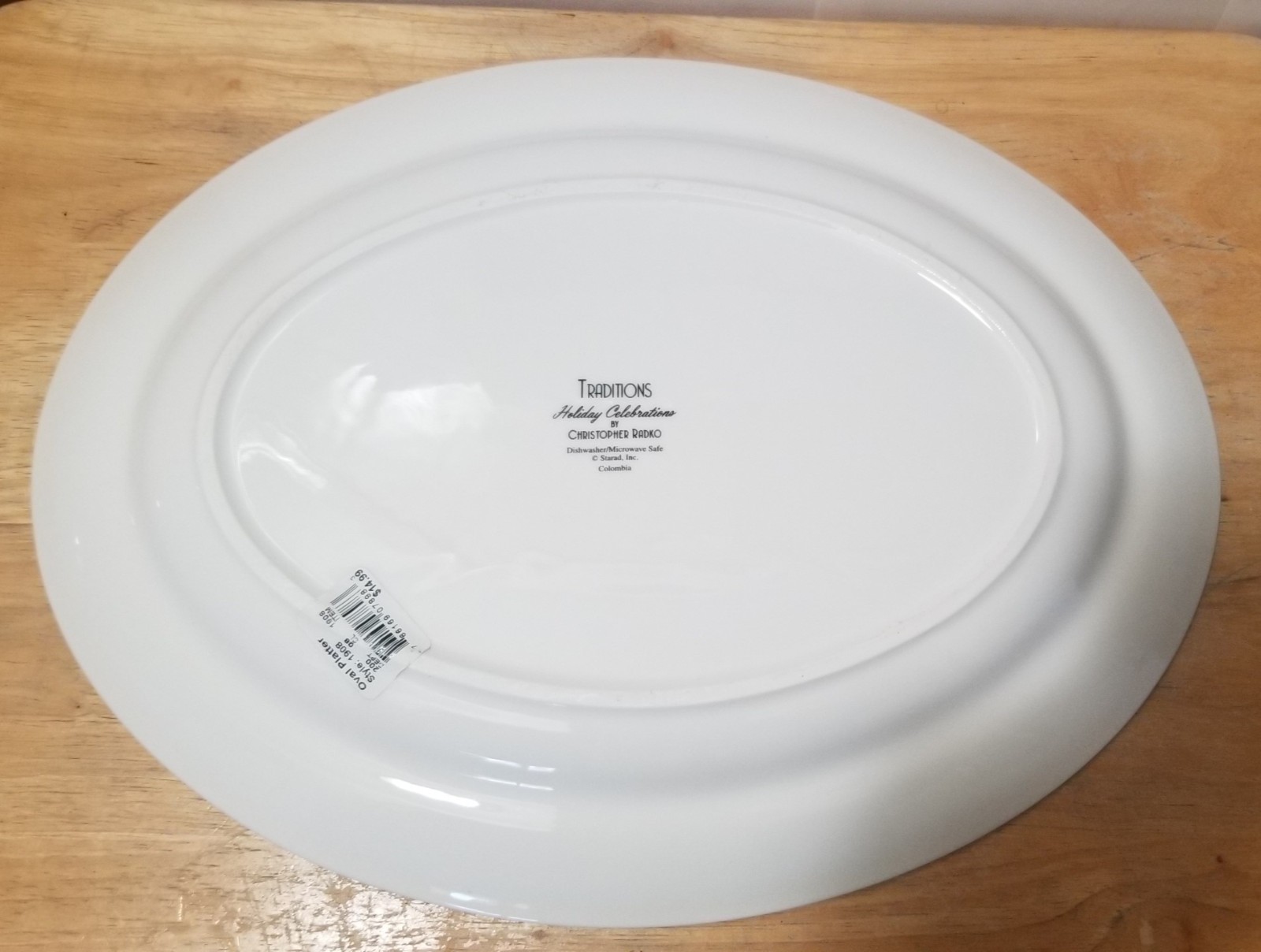 Christopher Radko Traditions Holiday Celebrations Oval Platter, 14 1/4"