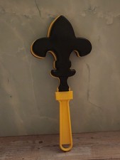 Fleur de Lis Hand Clacker NoiseMaker Black Yellow New Orleans Saints Spirit Gear