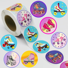 500 Pcs Roller Skate Stickers,80S 90S Roller Skating Hip Hop Birthday Party Favo
