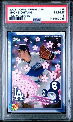 2025 TOPPS TAKASHI MURAKAMI MLB WORLD TOUR TOKYO SERIES #25 SHOHEI OHTANI PSA 8