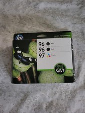 Genuine HP 96 Black  97 Tri-Color COMBO 3-Pack Ink Cartridges New Sealed.