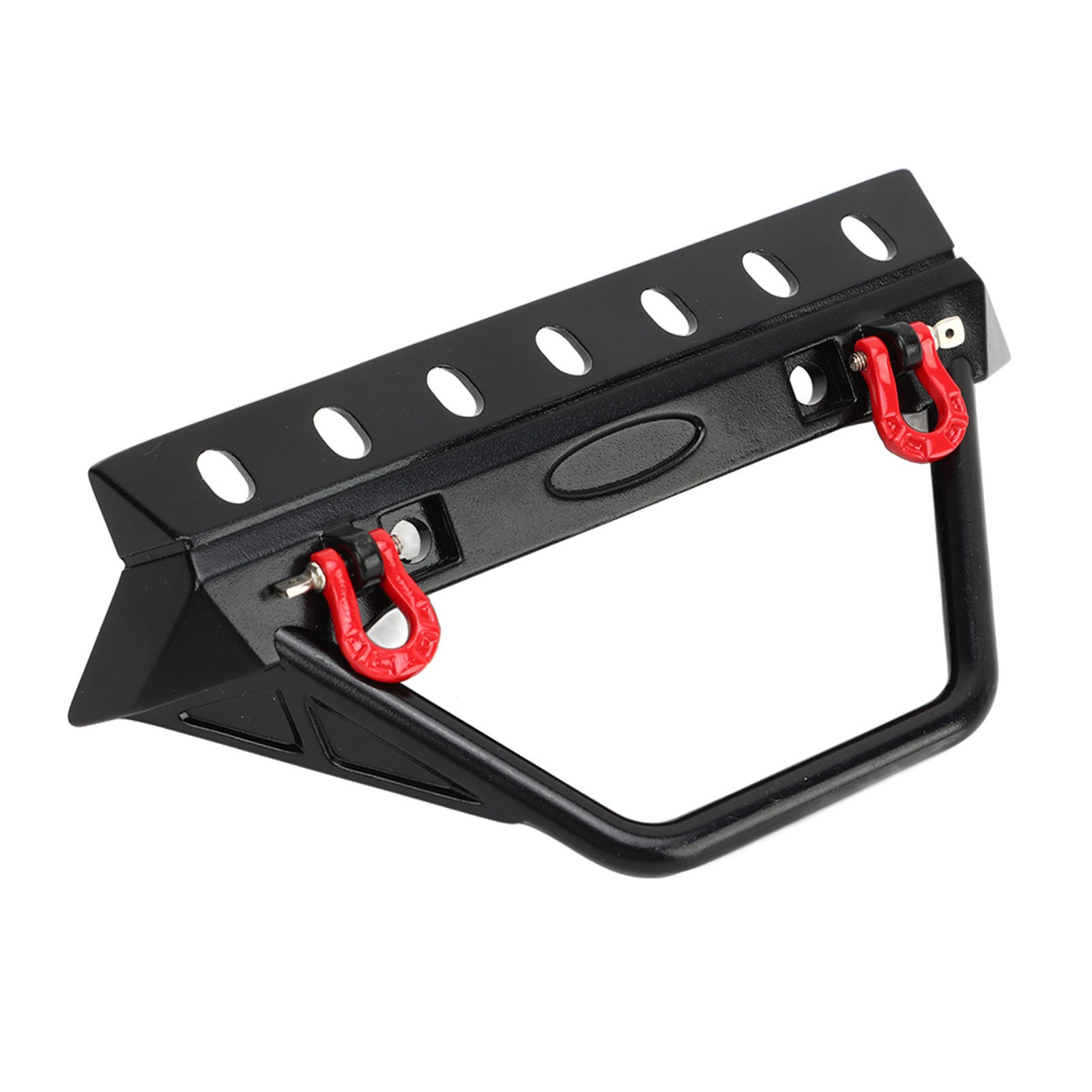 RC Crawler Bumper Black Front And Rear Bumper With Winch Mount Shackles LED Ligh