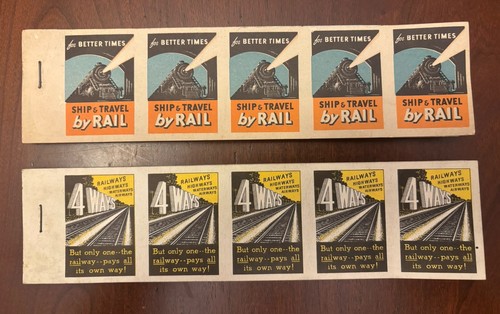 Two Books of Vintage Railroad Promotional Advertising Poster Stamps