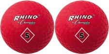 Champion Sports Nylon Wound 2-Ply Red Playground Ball, 5-Inch 2-Pack 