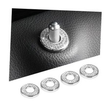4PCS Bling Car Inner Door Lock Cover Stickers, Crystal Rhinestone Vehicle White