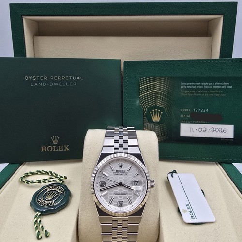 NEW 2026 Rolex Land-Dweller 127234 Steel Honeycomb White Dial 36mm Watch