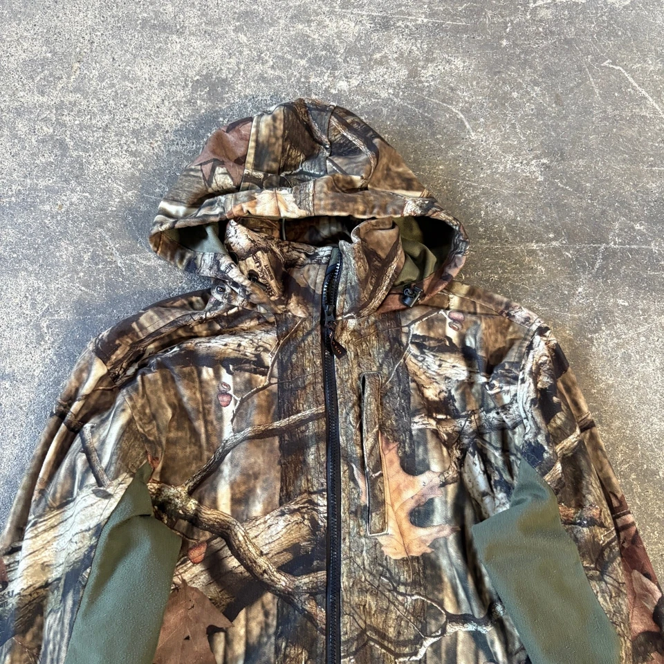 Yukon Gear Camo Hunting Jacket Mens M Brown Moinf Grape Leaf Outdoor Hooded Zip - Image 2 of 4