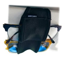 Sunglasses Holder for Car Visor Dual Storage Holds 2 Pairs One-Hand
