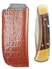Buck 110 knife sheath Vegan Leather Case 6265 Faux Alligator skin leather
