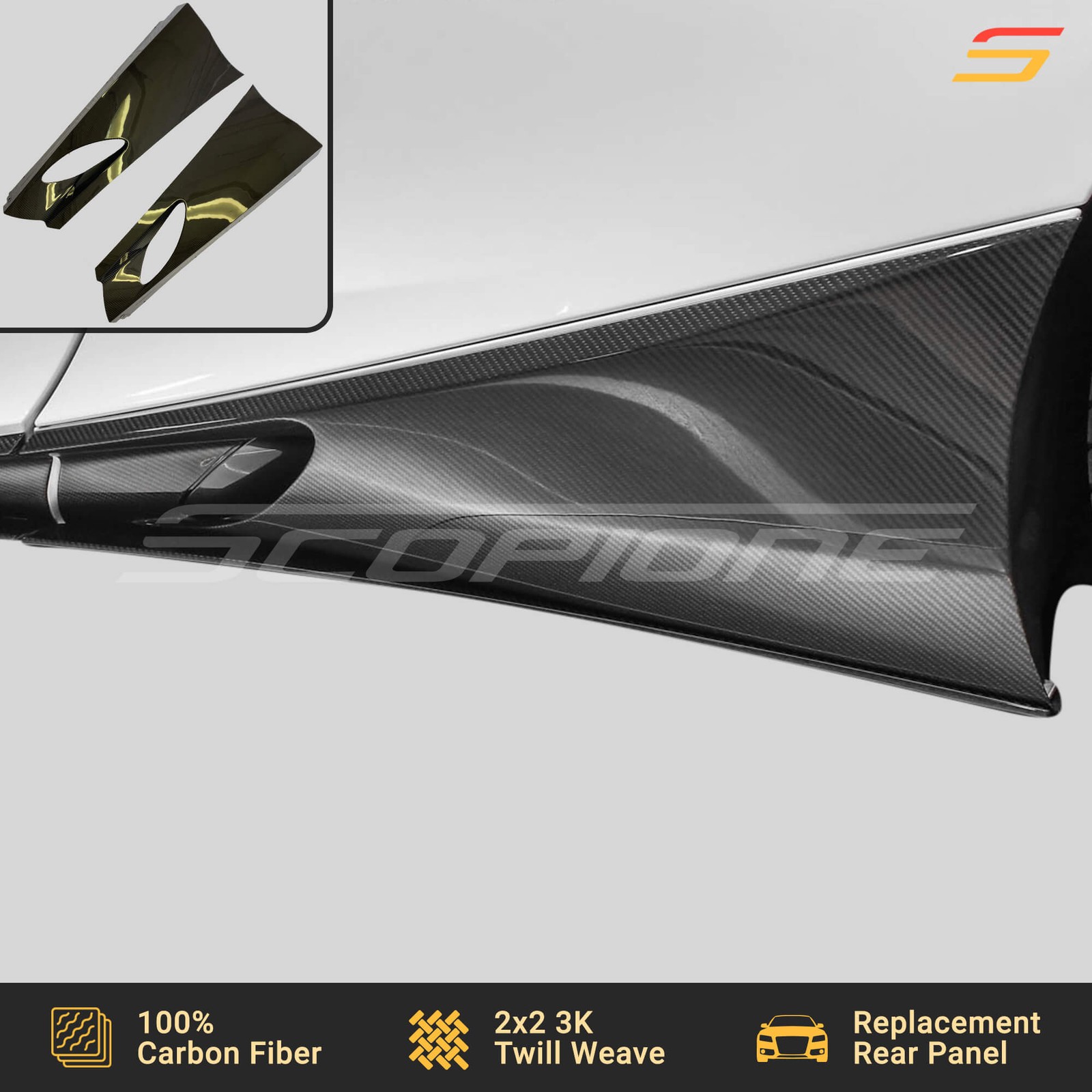 Scopione Carbon Fiber Lower Quarter Rocker Panel Side Skirts for McLaren 720S