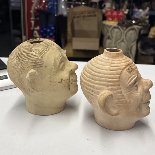 VTG 1950's Smiling Jim Clay Planter Head Ceramic 5.5" & 2nd Chia Pet Head #0 - Picture 2 of 24