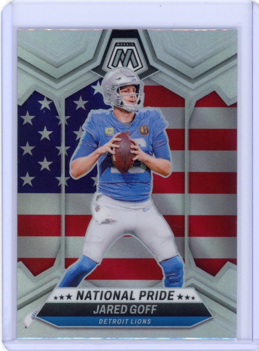 JARED GOFF 2024 PANINI MOSAIC NATIONAL PRIDE SILVER #252 DETROIT LIONS