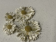White And Gold Sunflower Shaped Earrings