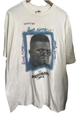 Vintage 90s Wrestlemania 57 Lawrence Taylor Shirt Mens 2XL White