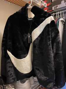 nike black fur coat