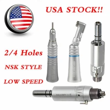 NSK Style Dental Low Speed Handpiece Straight Contra Angle Air Motor 2/4H USA
