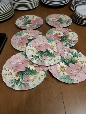 7 Nikko English Garden Salad Plates 8'' Mint Tableware Japan (Bin 41 )