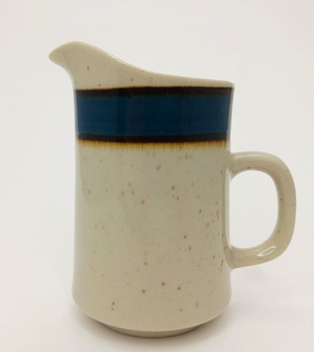 Sango Rainbow Stoneware 652 Mariana 10oz Creamer, Blue & Brown Bands, Japan - Picture 4 of 7